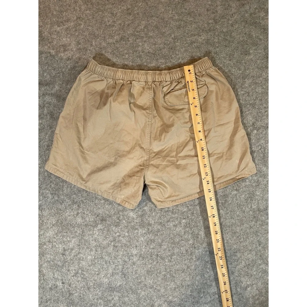 Polo Ralph Lauren Khaki Chino Shorts Mens XL Tan Elastic Waist Green Pony Logo
